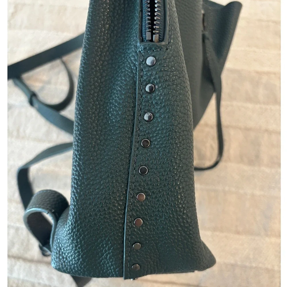 Rebecca‎ Minkoff Darren Signature Leather Backpack Bottle Green Gunmetal